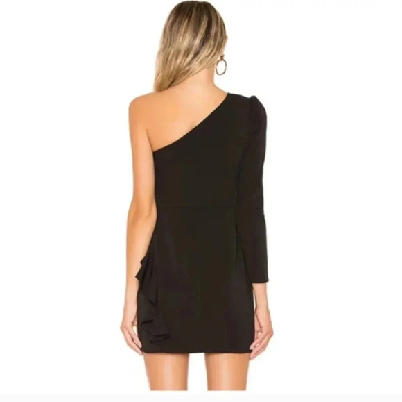 Lovers and Friends Jett Black One Shoulder Asymmetrical Neck Mini Dress(S)NWT - Picture 7 of 13